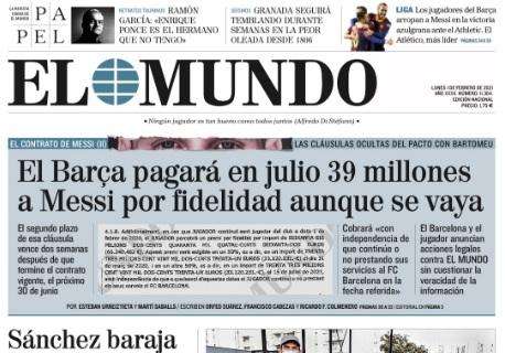 El Mundo - El Barça pagará 39 millones a Messi por fidelidad aunque se vaya