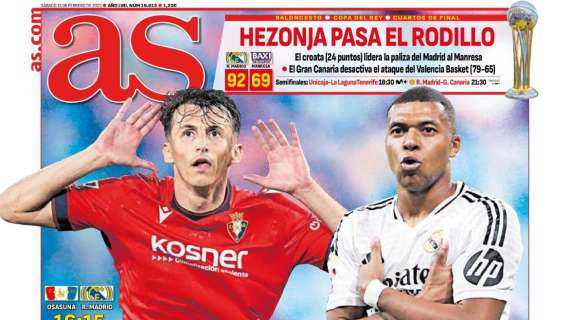 La portada de AS destaca la "Alerta rojilla" del Real Madrid