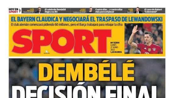 PORTADA | Sport: "Dembélé, decisión final"