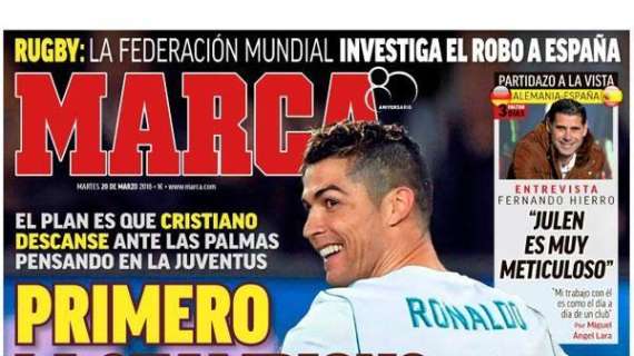 PORTADA - Marca: "Primero la Champions, luego el Pichichi"