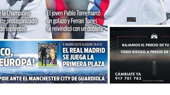 PORTADA | Sport: "El Real Madrid se juega la primera plaza"