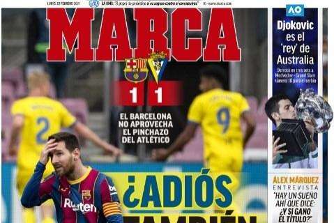 PORTADA - Marca, con la crisis del Barça: "¿Adiós también a LaLiga?"