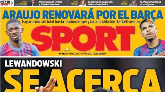 PORTADA | Sport: "Lewandowski se acerca"