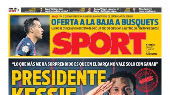 PORTADA | Sport: "El Madrid recibe al Espanyol sin Benzema"
