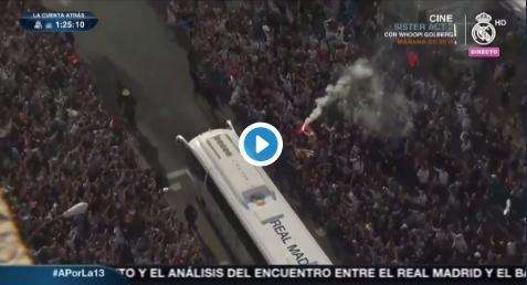 VÍDEO - El tremendo recibimiento de la afición al bus del Madrid