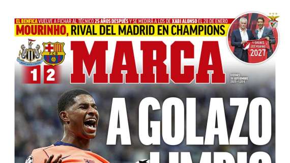 "Mourinho, rival del Madrid en Champions" destaca Marca en su portada