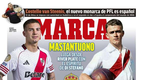 Mastantuono, tras los pasos de Alfredo Di Stéfano: Portada Marca