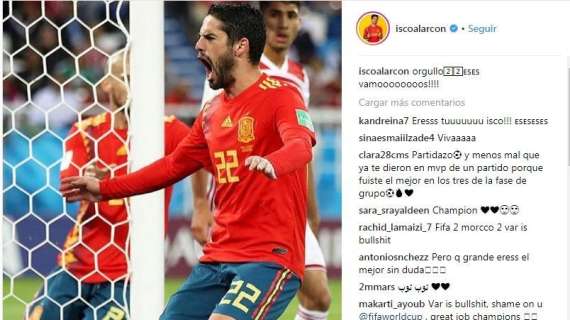 La gente se vuelca con Isco: "Pero qué grande eres. El mejor sin duda"