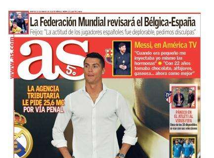 PORTADA - As: "Cristiano ofrece 3,8 millones y Hacienda lo rechaza"