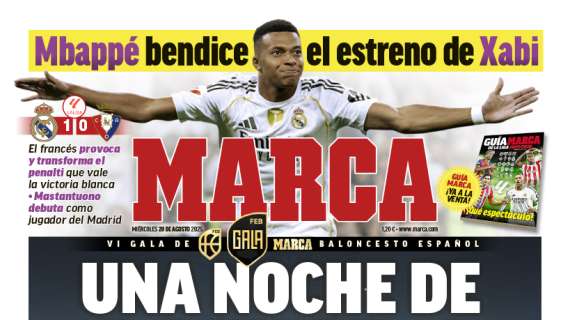 "Mbappé bendice el estreno de Xabi" titula Marca en su portada