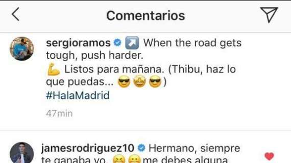 FOTO - El intercambio de mensajes entre Ramos y James del que habla todo el mundo: "A ver si nos vemos pronto"