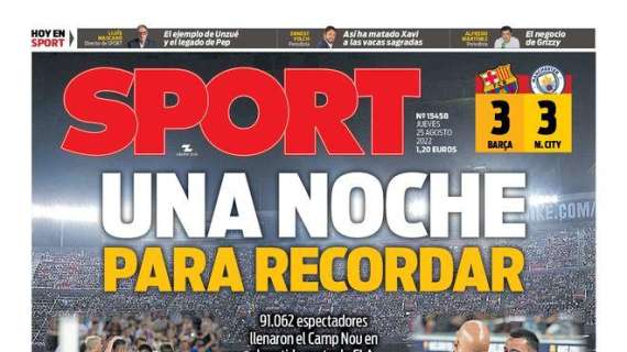 PORTADA | Sport: "Una noche para recordar"