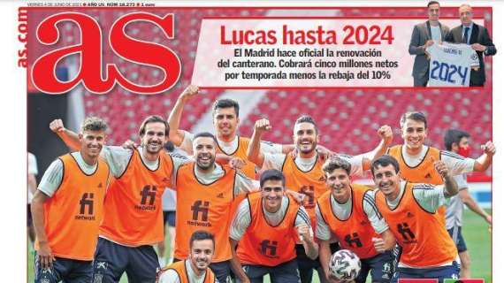 PORTADA | As: "Cristiano examina a La Roja. Lucas hasta 2024"