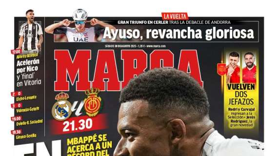 "En la senda de CR7", destaca Marca en primera plana sobre Mbappé