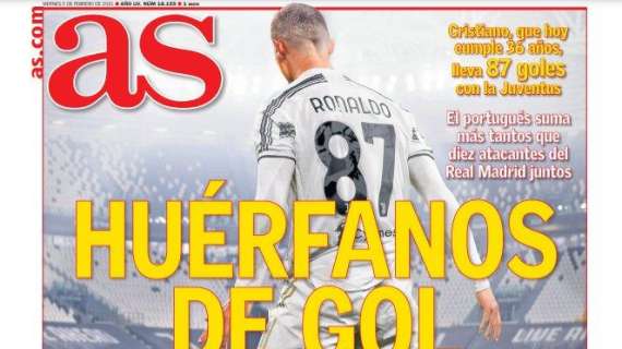 PORTADA - As: "Huérfanos de gol"