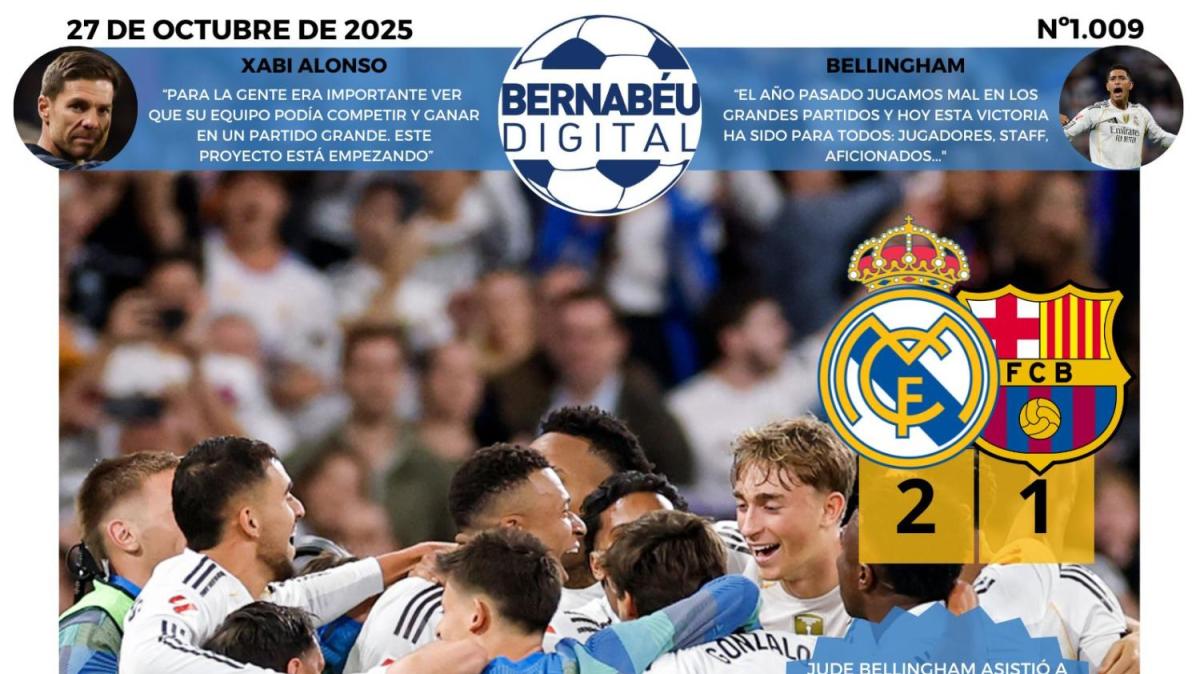 La victoria del Real Madrid en el clásico, en la portada BD