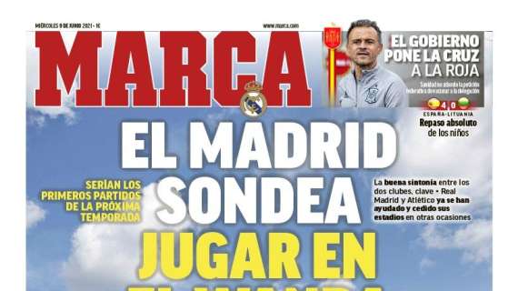 PORTADA | Marca: "El Madrid sondea jugar en el Wanda"