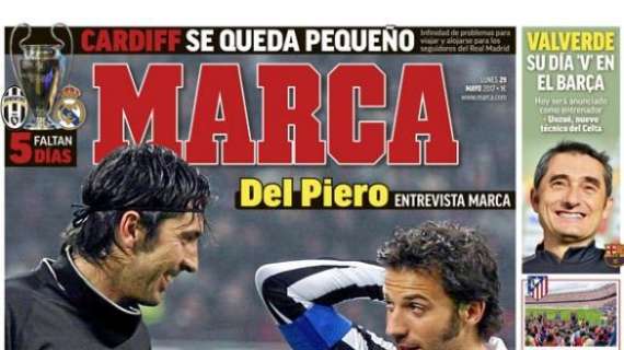 PORTADA - Marca entrevista a Del Piero: "Buffon está como loco por ganar la Champions"