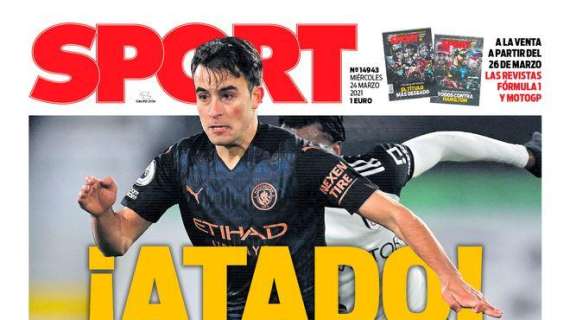 PORTADA - Sport, con el fichaje de Eric García por el Barcelona: "¡Atado!"