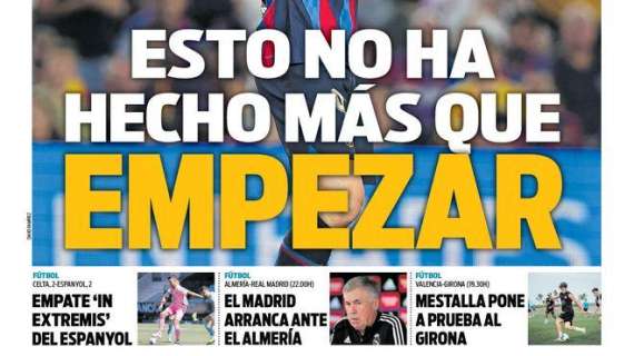 PORTADA | Sport: "El Madrid arranca ante el Almería"
