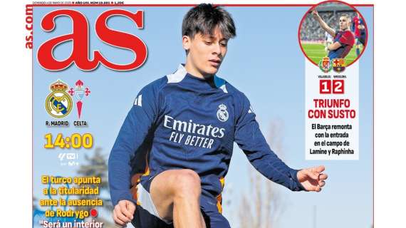 AS abre con la previa del Real Madrid - Celta: “Turno para Güler”