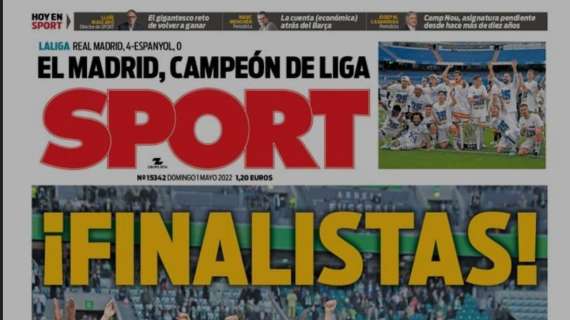 PORTADA | Sport: "El Madrid, campeón de Liga"