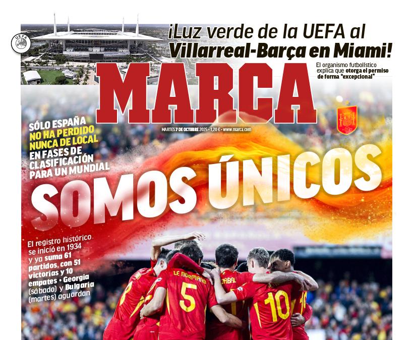 "Somos únicos": la selección española, protagonista en Marca