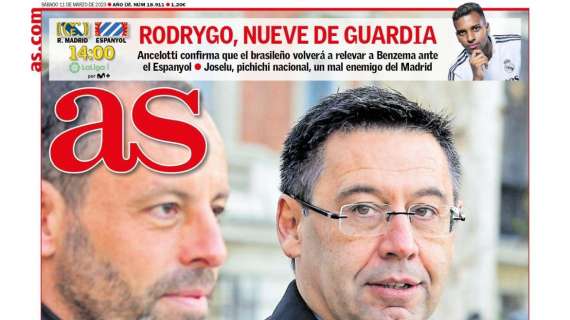 PORTADA | AS: "Rodrygo, nueve de guardia"