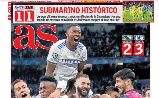 PORTADA | As: "Inmortal. El Madrid sobrevive con un final heroico"