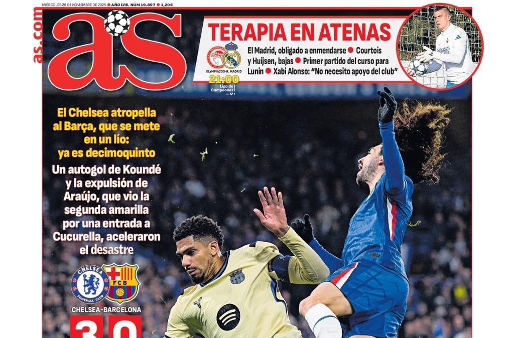 "Terapia en Atenas", saca en primera plana el diario AS