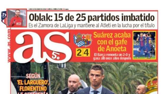 PORTADA - AS: "Cristiano quiere irse al Manchester United"