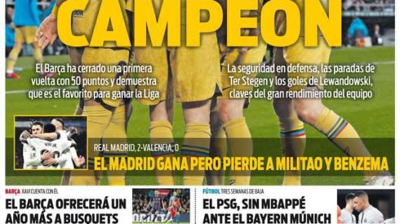 PORTADA | Sport: "El Madrid gana pero pierde a Benzema y Militao"