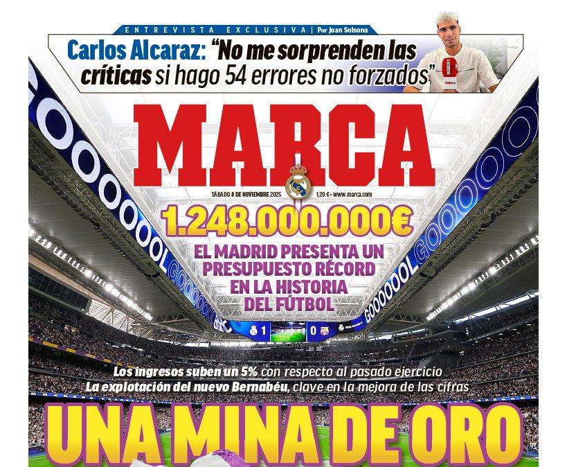 "Una mina de oro", saca el Marca en su portada sobre el Santiago Bernabéu