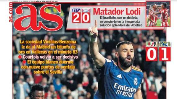 PORTADA | As: "Vinicius y Benzema, la pareja del año"