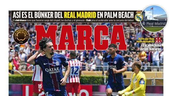Marca destaca en portada la goleada del PSG al Atleti y el "búnker" del Real Madrid