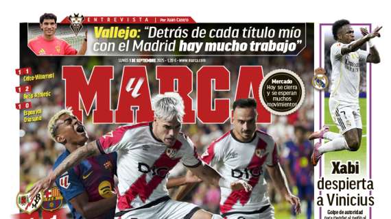 Marca destaca en su portada la ayuda arbitral al Barcelona en Vallecas