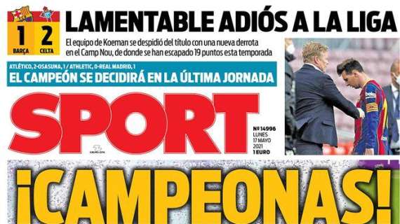 PORTADA | Sport: "El campeón se decidirá en la última jornada"