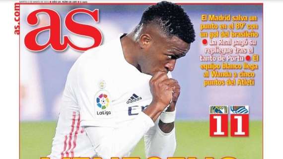 PORTADA - As destaca al brasileño: "Vinícius, el clavo ardiendo"