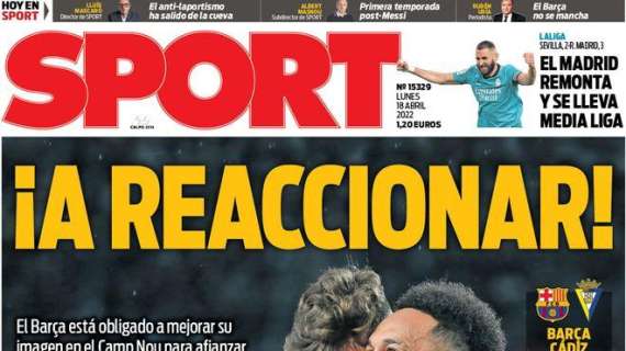 PORTADA | Sport: “El Madrid remonta y se lleva media Liga”