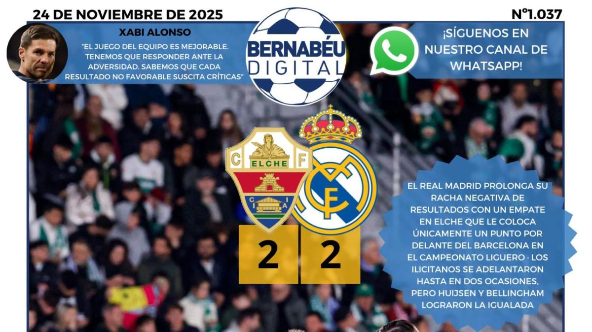 El empate del Real Madrid en Elche protagoniza la portada BD