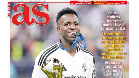 As saca en portada a Vinicius, "mister finales"