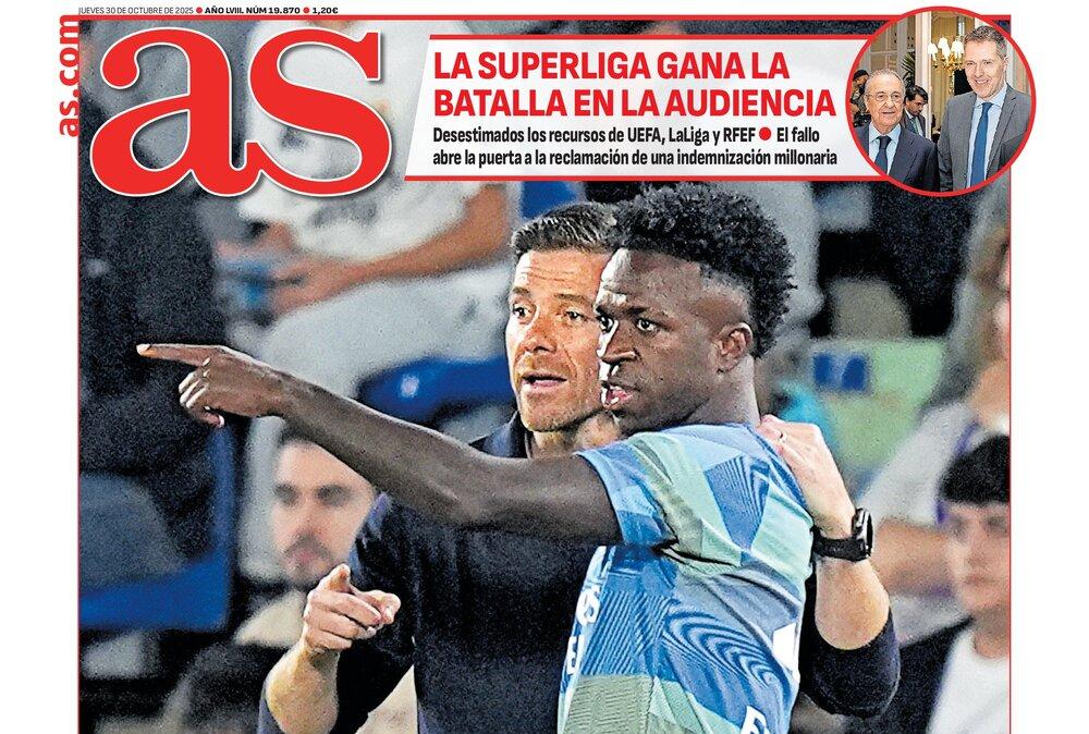 La portada de AS abre con "el plan de paz" con Vinicius