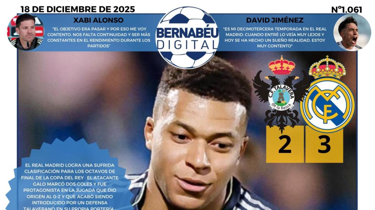 La clasificación del Real Madrid en Copa del Rey, en la portada BD