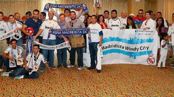 Tres peñas estadounidenses arropan al Real Madrid en Michigan 