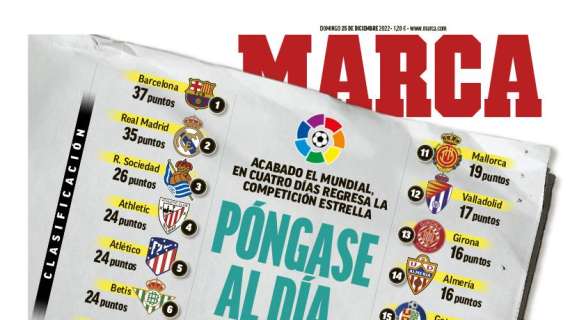 PORTADA | Marca: "Póngase al día que vuelve LaLiga"