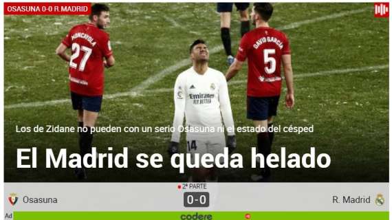 Marca, con el temporal merengue: "El Madrid se queda helado"
