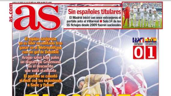 PORTADA | AS: "Taconazo al liderato"