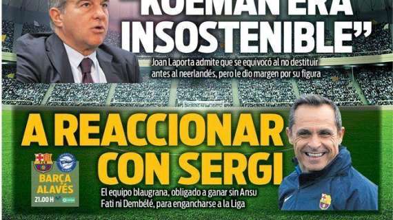 PORTADA | Sport: "Ancelotti quiere evitar que el Real Madrid pierda más puntos"