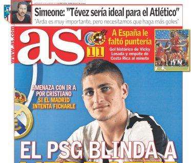 Portada AS: El PSG blinda a Verratti