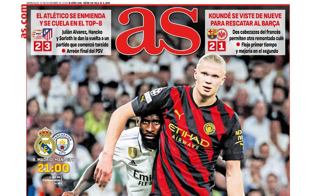 "Un monstruo viene a verme", destaca AS en su portada